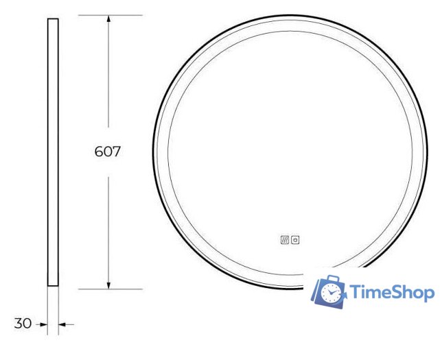  Cezares Зеркало CZR-SPC-CADRO-600-LED-TCH-WARM - Изображение №2 — Интернет-магазин Time-Shop