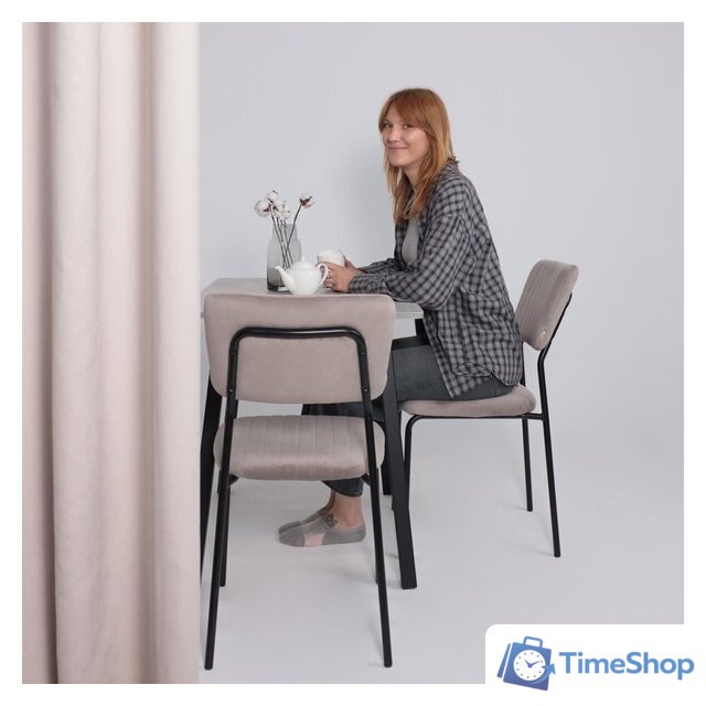 Кухонный стол Мамадома Tirk radial-94 раздвижной 94-126х64 (серый сланец/черный) - Изображение №2 — Интернет-магазин Time-Shop