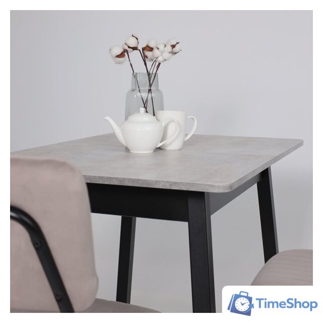 Кухонный стол Мамадома Tirk radial-94 раздвижной 94-126х64 (серый сланец/черный) - Изображение №5 — Интернет-магазин Time-Shop