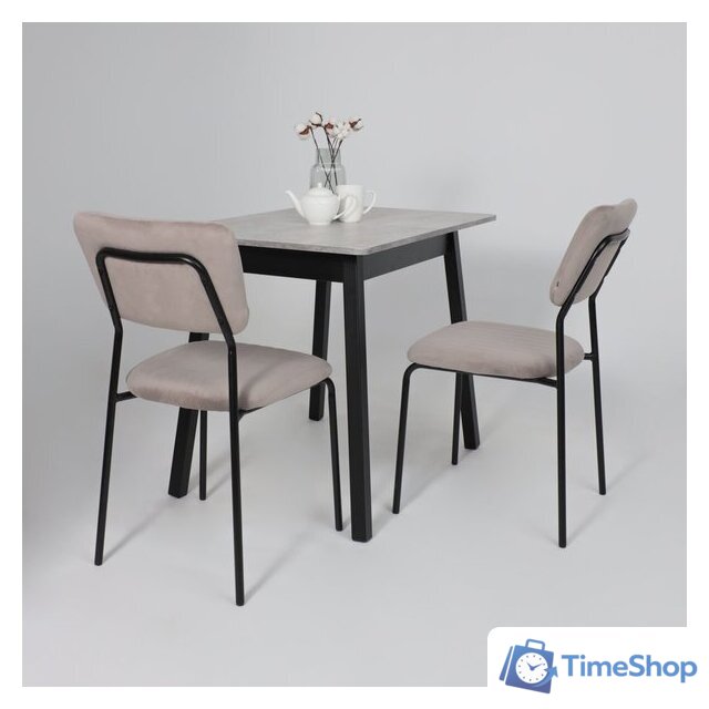 Кухонный стол Мамадома Tirk radial-94 раздвижной 94-126х64 (серый сланец/черный) - Изображение №4 — Интернет-магазин Time-Shop