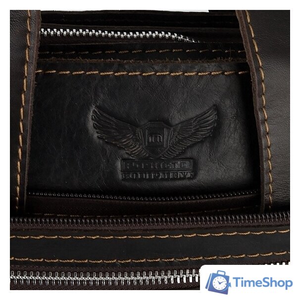 Мужская сумка Poshete 196-3750-26-DBW (коричневый) - Изображение №4 — Интернет-магазин Time-Shop