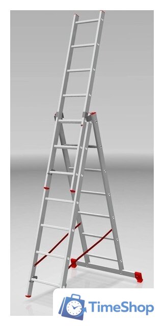 Лестница-стремянка Новая высота NV 223 алюминиевая трёхсекционная 3x7 ступеней - Изображение №3 — Интернет-магазин Time-Shop