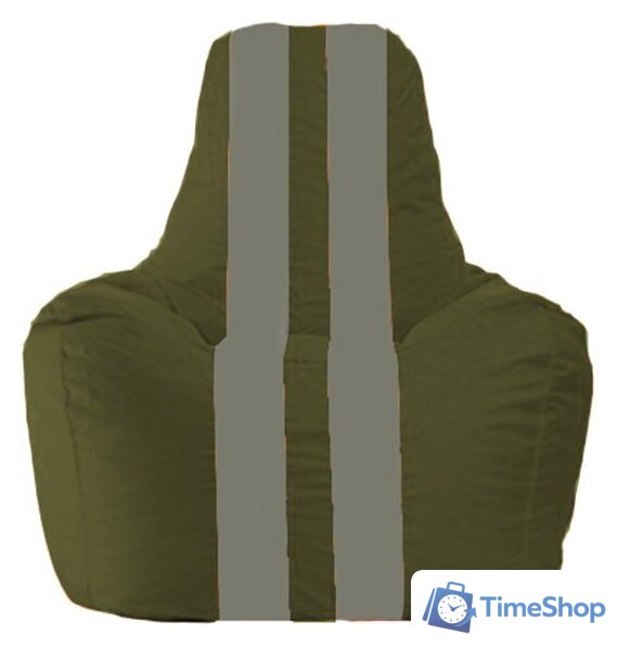 Кресло-мешок Flagman Спортинг С1.1-53 (тёмно-оливковый/серый) - Изображение №1 — Интернет-магазин Time-Shop