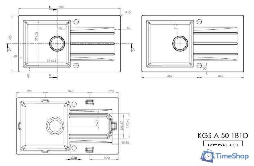 Кухонная мойка Kernau KGS A 50 1B1D Sand - Изображение №2 — Интернет-магазин Time-Shop