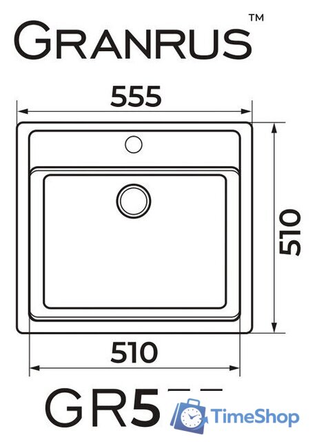Кухонная мойка Granrus GR-555 (черный) - Изображение №2 — Интернет-магазин Time-Shop