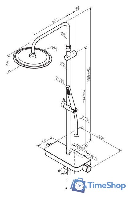 Душевая система  Damixa Scandinavian Pure 936760000 - Изображение №7 — Интернет-магазин Time-Shop