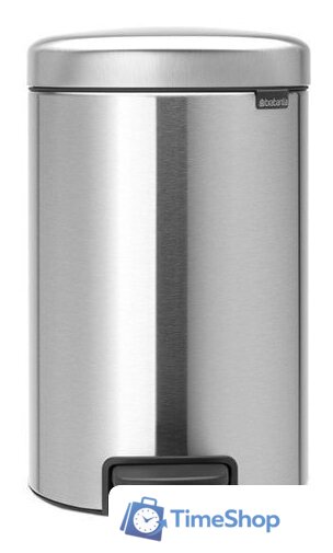 Мусорное ведро Brabantia Pedal Bin NewIcon 12 л (стальной матовый) - Изображение №1 — Интернет-магазин Time-Shop