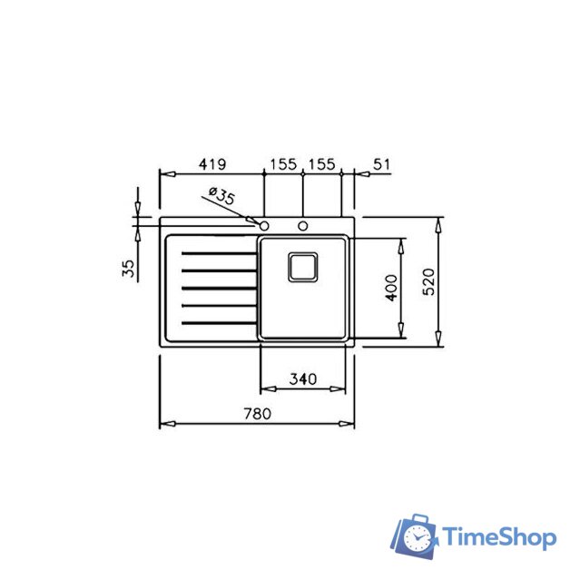Кухонная мойка TEKA Zenit RS15 1B 1D R 78 - Изображение №2 — Интернет-магазин Time-Shop
