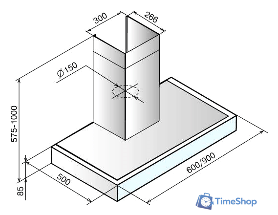 Кухонная вытяжка Elikor Агат 90Н-1000-Е4Д (нержавеющая сталь/черный) - Изображение №2 — Интернет-магазин Time-Shop