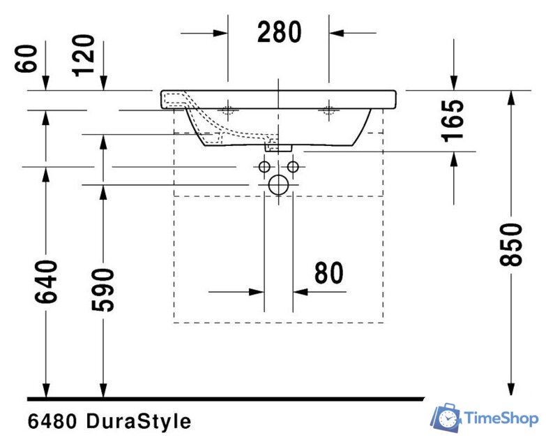 Умывальник Duravit DuraStyle 65x48 (2320650000) - Изображение №2 — Интернет-магазин Time-Shop