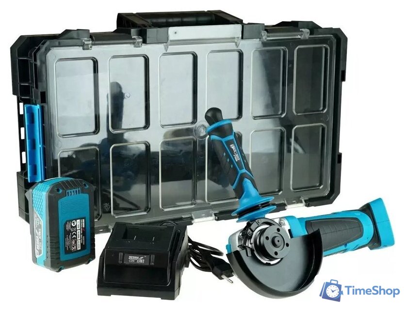 Угловая шлифмашина Dedra N0303G02 (с 1-им АКБ, кейс) - Изображение №2 — Интернет-магазин Time-Shop