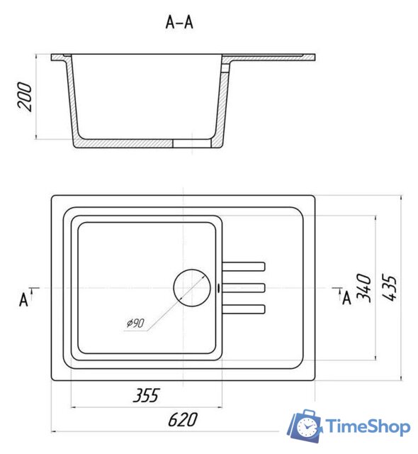Кухонная мойка Wisent WB15-17 (с сифоном GER013) - Изображение №11 — Интернет-магазин Time-Shop