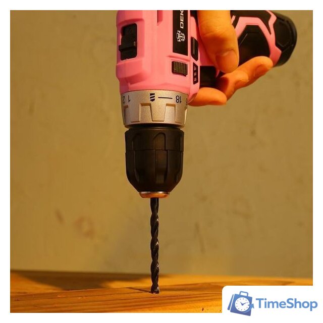 Дрель-шуруповерт Deko GCD12DU3 PINK SET2 063-4171 (с 1-им АКБ, набор оснастки) - Изображение №5 — Интернет-магазин Time-Shop