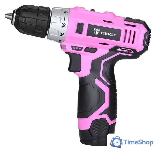 Дрель-шуруповерт Deko GCD12DU3 PINK SET2 063-4171 (с 1-им АКБ, набор оснастки) - Изображение №3 — Интернет-магазин Time-Shop