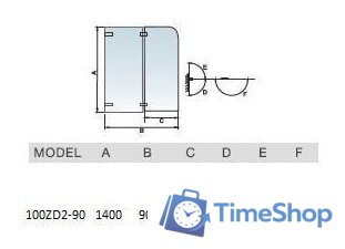 Стеклянная шторка для ванны WeltWasser WW100 100ZD2-90 - Изображение №2 — Интернет-магазин Time-Shop