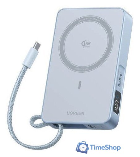 Внешний аккумулятор Ugreen MagFlow PB773 10000mAh (голубой, китайская версия) - Изображение №1 — Интернет-магазин Time-Shop