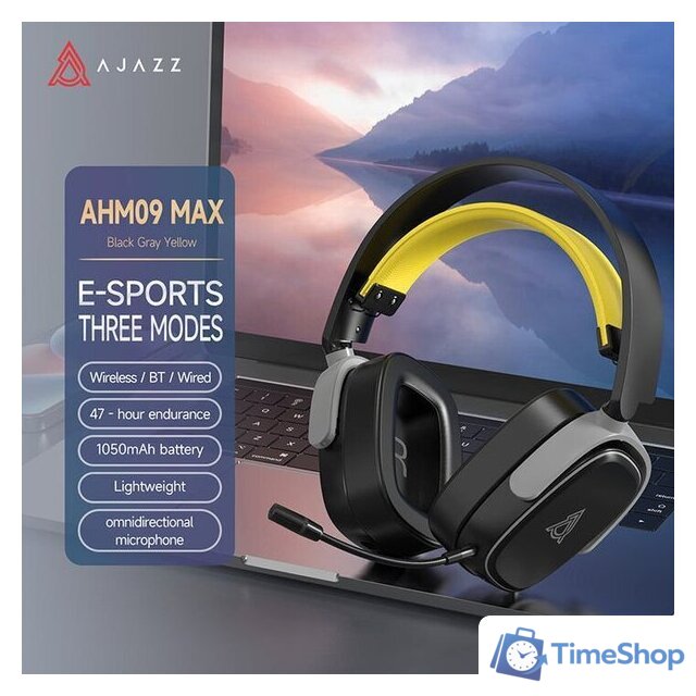 Наушники Ajazz AHM09 Max (черный) - Изображение №5 — Интернет-магазин Time-Shop