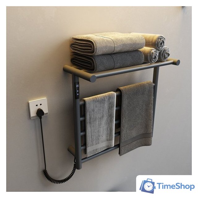 Полотенцесушитель Maxonor PL-TRE03-55-5-3 с полкой (серый, подключение слева) - Изображение №3 — Интернет-магазин Time-Shop