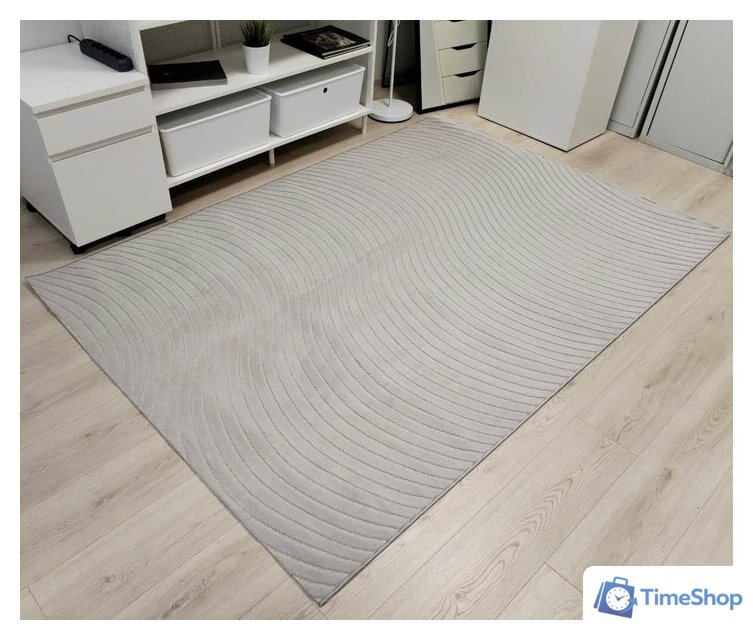 Ковер для жилой комнаты Radjab Carpet Сканди Сизаль Прямоугольник 10937B 12236RK (1.6x2.3, Grii/Grii) - Изображение №2 — Интернет-магазин Time-Shop