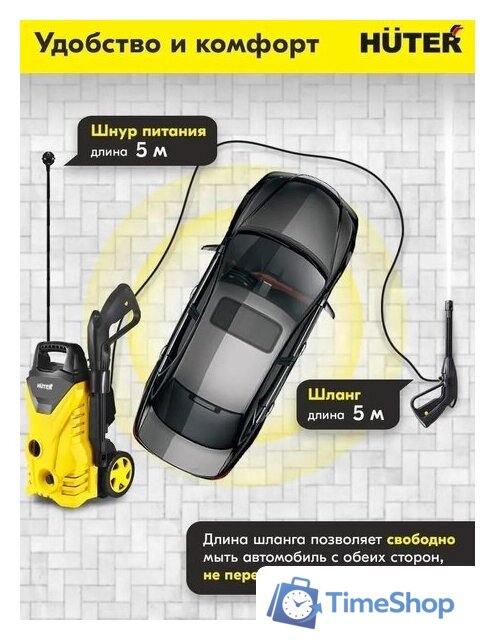 Мойка высокого давления Huter M1650-HP - Изображение №4 — Интернет-магазин Time-Shop