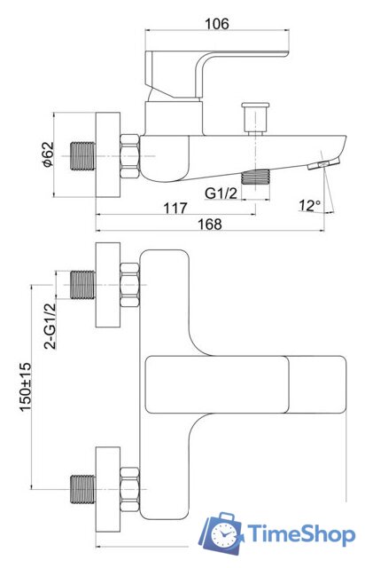 Смеситель Cersanit Geo 63040 - Изображение №2 — Интернет-магазин Time-Shop