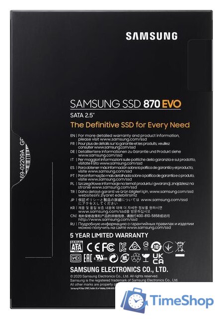 SSD Samsung 870 Evo 500GB MZ-77E500BW - Изображение №7 — Интернет-магазин Time-Shop