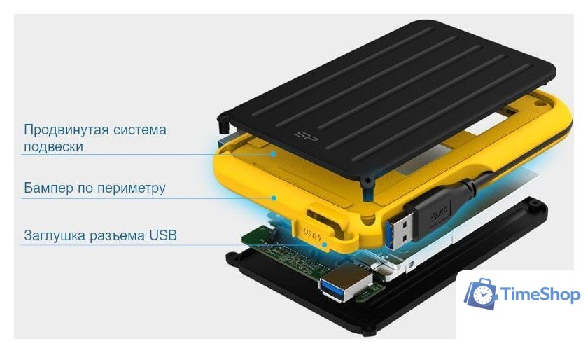 Внешний накопитель Silicon-Power Armor A66 2TB SP020TBPHD66SS3Y - Изображение №5 — Интернет-магазин Time-Shop