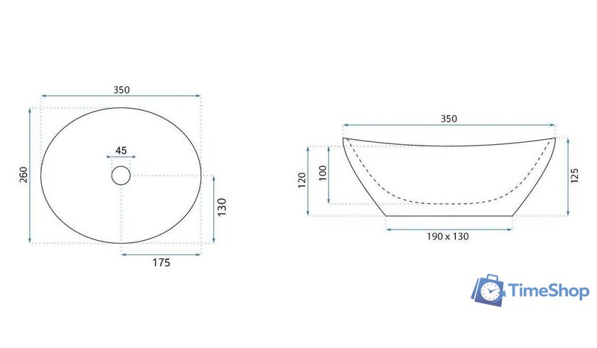 Умывальник Rea Sofia Mini Aiax Shiny U8014 - Изображение №6 — Интернет-магазин Time-Shop