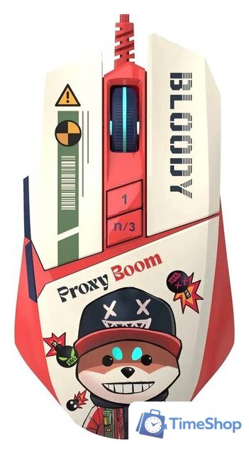 Игровая мышь A4Tech Bloody W63 Max Proxy Boom (бежевый/красный) - Изображение №1 — Интернет-магазин Time-Shop