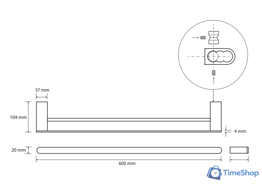Держатель для полотенца Bemeta Galla 108104050 - Изображение №2 — Интернет-магазин Time-Shop