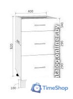 Шкаф напольный Кортекс-мебель Корнелия Лира НШ40р3ш без столешницы (белый) - Изображение №2 — Интернет-магазин Time-Shop