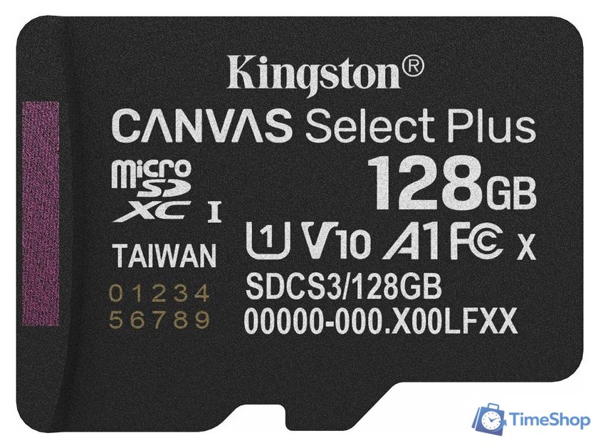 Карта памяти Kingston Canvas Select Plus microSDXC 128GB SDCS3/128GBSP - Изображение №1 — Интернет-магазин Time-Shop