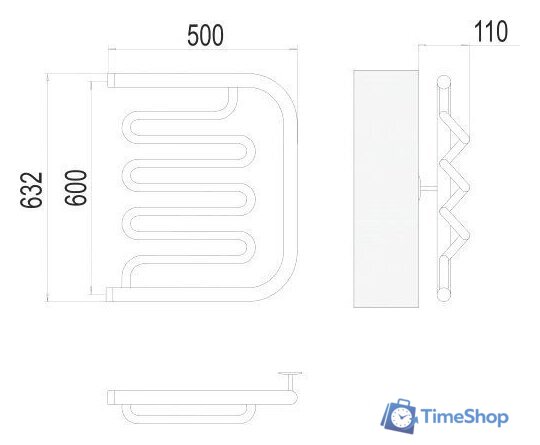 Полотенцесушитель TERMINUS Фокстрот-Лиана 1
