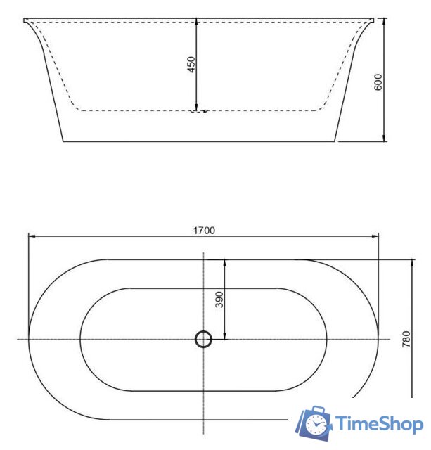 Ванна Aquanet Family Smart 170x78 00260047 - Изображение №2 — Интернет-магазин Time-Shop