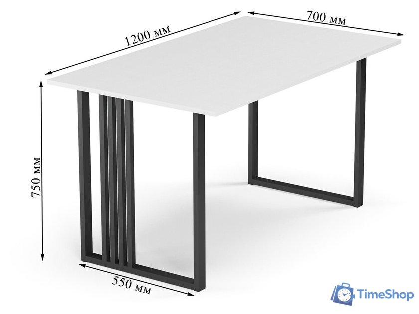 Стол Mio Tesoro Франко 120x66 (белый/черный) - Изображение №4 — Интернет-магазин Time-Shop