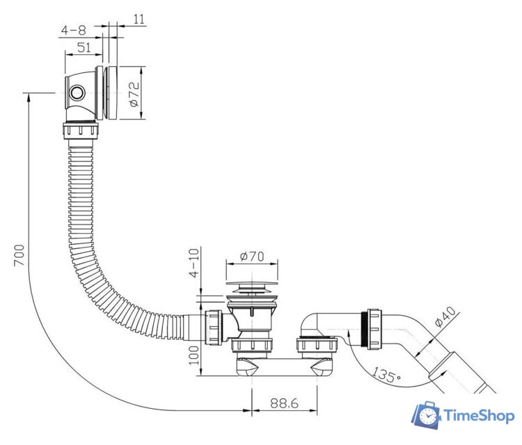 Сифон Roxen R70C-G - Изображение №12 — Интернет-магазин Time-Shop
