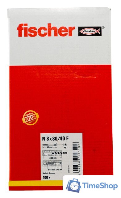 Дюбель-гвоздь Fischer N 10 x 135/85 S 50347 (50 шт) - Изображение №3 — Интернет-магазин Time-Shop