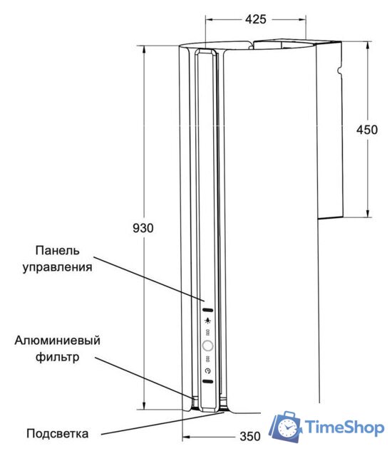 Кухонная вытяжка LEX Toro 350 Black - Изображение №4 — Интернет-магазин Time-Shop
