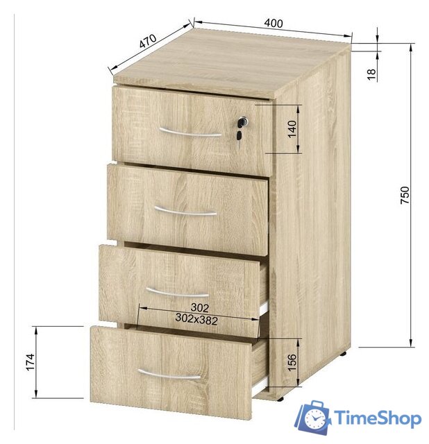 Тумба Славянская столица С-035.004/1 (дуб сонома) - Изображение №5 — Интернет-магазин Time-Shop