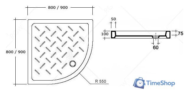 Душевой поддон RGW CR/R-088 80x80 - Изображение №6 — Интернет-магазин Time-Shop
