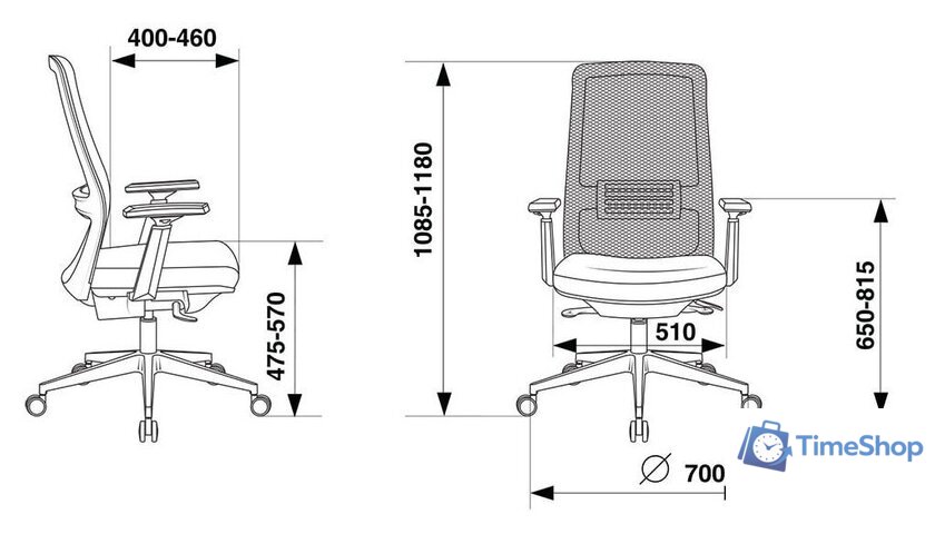 Офисное кресло Бюрократ MC-915/B/26-B01 (черный) - Изображение №5 — Интернет-магазин Time-Shop