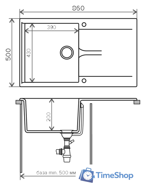 Кухонная мойка Polygran Gals-860 (песочный 302) - Изображение №3 — Интернет-магазин Time-Shop