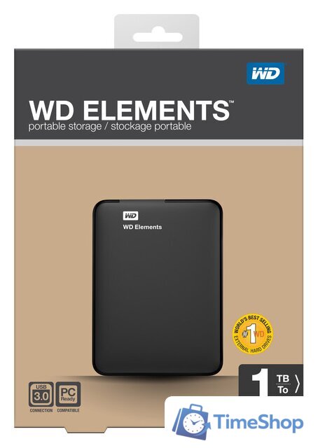 Внешний накопитель WD Elements Portable 1TB (WDBUZG0010BBK) - Изображение №7 — Интернет-магазин Time-Shop