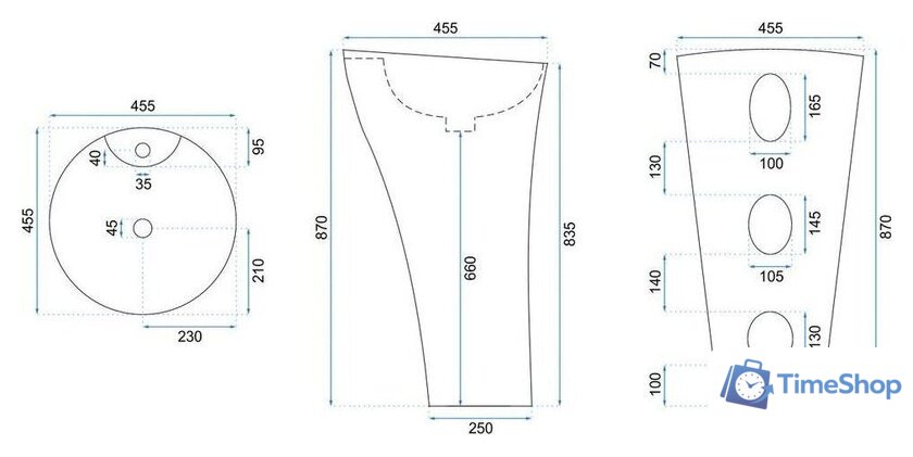 Умывальник Rea Agnes Rea REA-U9906 - Изображение №8 — Интернет-магазин Time-Shop