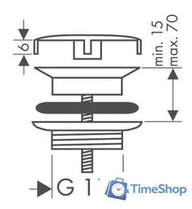 Донный клапан Hansgrohe 50001000 - Изображение №2 — Интернет-магазин Time-Shop