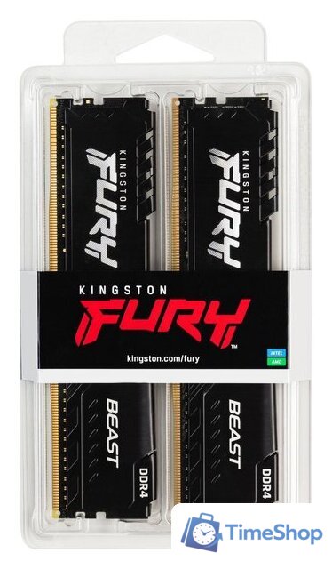 Оперативная память Kingston FURY Beast 2x16ГБ DDR4 3200 МГц KF432C16BB1K2/32WP - Изображение №7 — Интернет-магазин Time-Shop