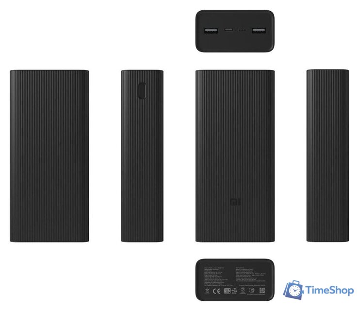 Внешний аккумулятор Xiaomi Mi Power Bank 3 PB3018ZM 30000mAh (черный) - Изображение №6 — Интернет-магазин Time-Shop