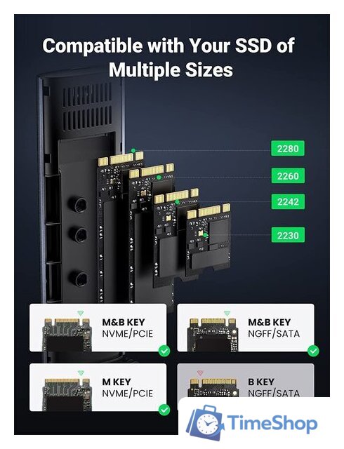 Бокс для накопителей M.2 Ugreen CM400 90264 - Изображение №7 — Интернет-магазин Time-Shop