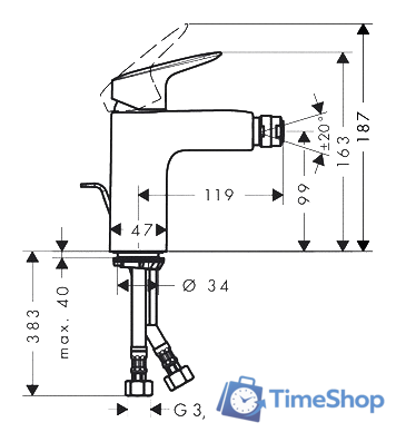 Смеситель Hansgrohe Logis 100 71200000 - Изображение №2 — Интернет-магазин Time-Shop