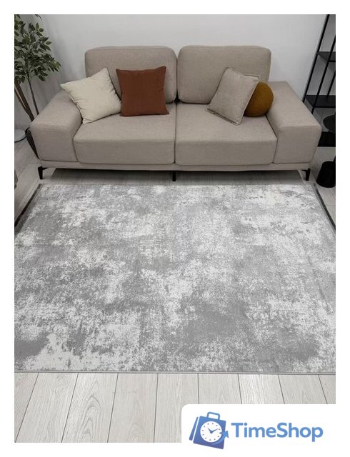 Ковер для жилой комнаты Radjab Carpet Амаль Прямоугольник 0901A 13095RK (2x4, Grey/Grey) - Изображение №4 — Интернет-магазин Time-Shop